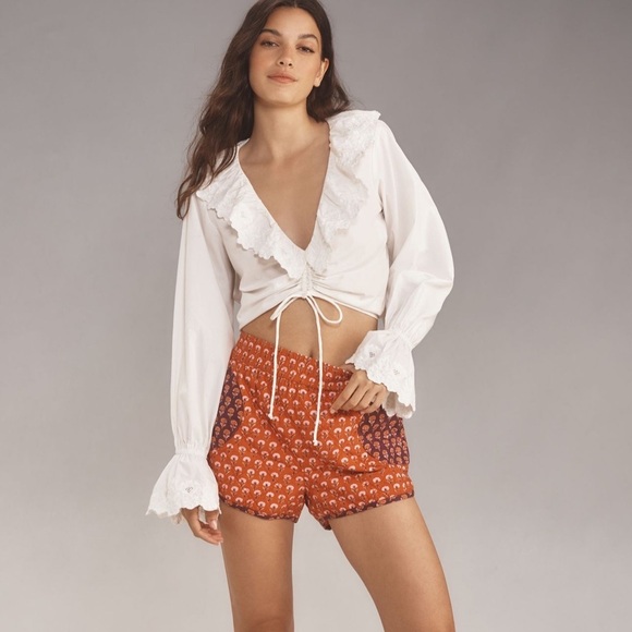 NWT Maeve Quilted Linen Track Shorts - Picture 14 of 15